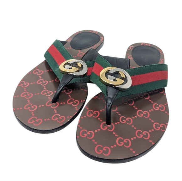 Gucci Kika Interlocking GG Thong Flip Flop Sandal Size EU 38 - Picture 4 of 16